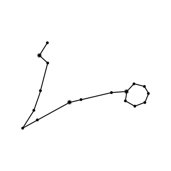 Piscis Dibujado Mano Constelación Espacio Celeste Símbolo Del Horóscopo Del — Vector de stock