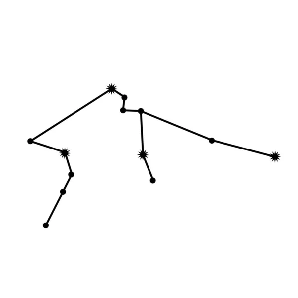 Acuario Dibujado Mano Constelación Espacio Celeste Símbolo Del Horóscopo Del — Vector de stock