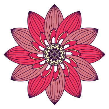 El çizimi çiçek kafası. Dekoratif soyut karalama çizimi çizimi. Yay vektör elemanı beyaz arkaplanda izole edildi. Tasarım kartı için çiçek açan çiçek, davet