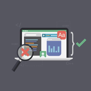 Software testing ,programming code clipart svg vector 