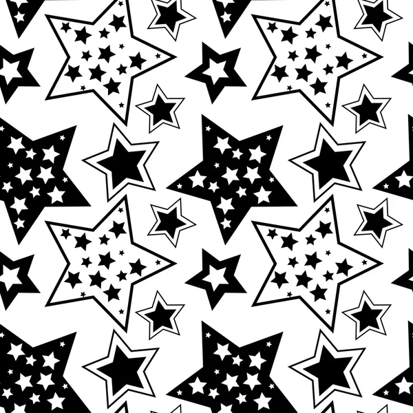 Черно-белый узор со звездами — стоковый вектор