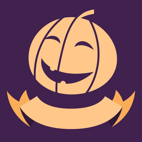 Bonita calabaza de halloween con encaje . — Vector de stock