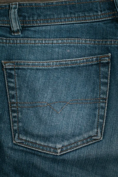 Blue jeans back pocket. Background. — Stock Photo, Image