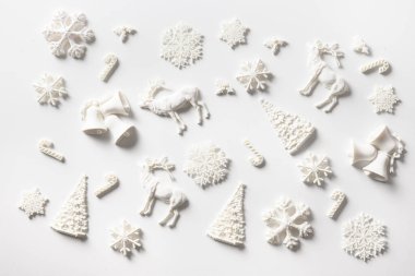 Noel desenli beyaz Noel süslemesi. Xmas soyut geçmişi. Xmas tebrik kartı.