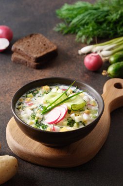 Ev yapımı soğuk kefir çorbası..