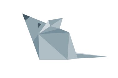 Düşük Poli. Gri fare