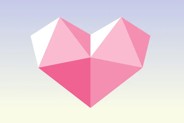 Düşük Poli. Pembe Kalp.