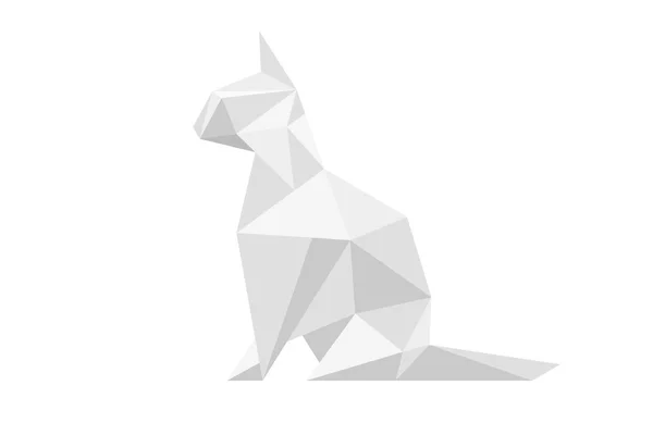 Düşük Poli. Gri kedi.