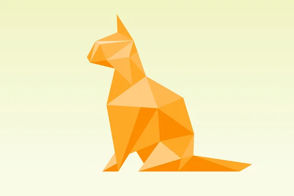 Low poly. Red cat. — Stock Photo, Image