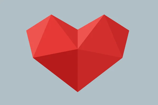 Düşük Poli. Kırmızı kalp.