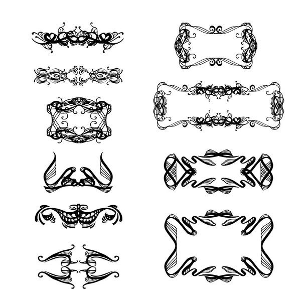 Sammlung von floralen schönen handgezeichneten Vintage-Rahmen — Stockvektor