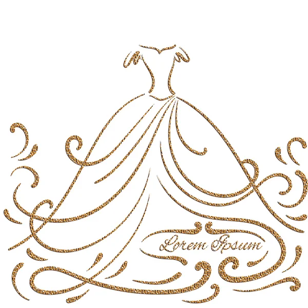 Illustration vectorielle de robe de mariée — Image vectorielle