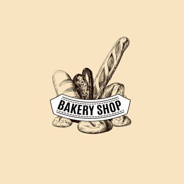 El sepeti ekmek çeşitleri ile çizilen illüstrasyon