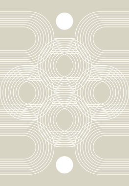 Çizgilerin geometrik bileşiminin minimalist çizimi. Yaratıcı sanat eserleri. Kart, poster, afiş, tişört, rozet, yama için baskı şablonu.