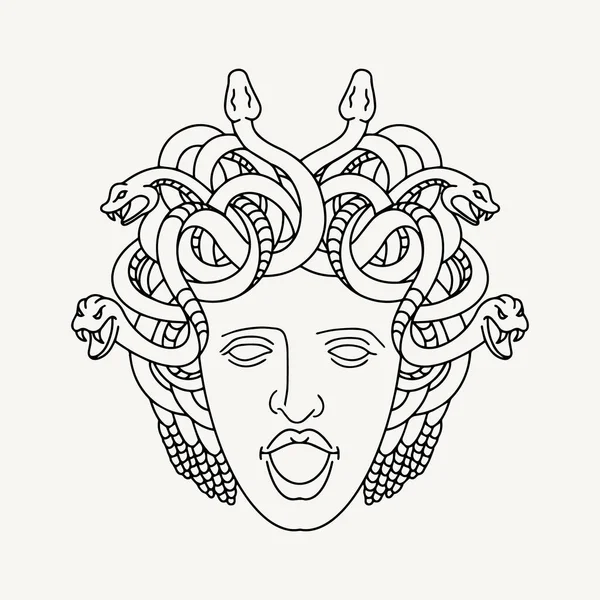 Illustrazione Disegnata Mano Vettoriale Della Medusa Gorgon Opera Creativa Con — Vettoriale Stock