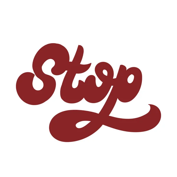 停下Stop 矢量手写的字母 T恤衫印模 贴片模版 — 图库矢量图片