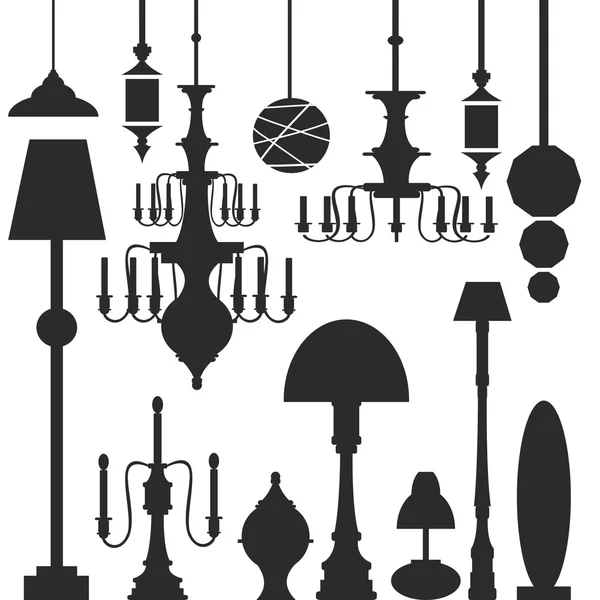 Ensemble vectoriel de lampes — Image vectorielle