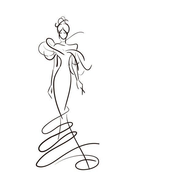 Векторная иллюстрация молодой женщины
