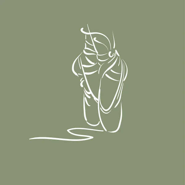 Vector illustration of woman pointe shoes