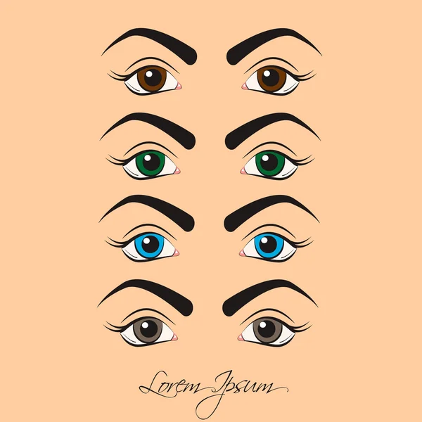 Ilustración vectorial de ojos femeninos — Archivo Imágenes Vectoriales