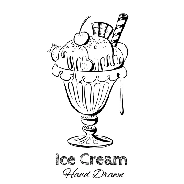 Ilustración vectorial dibujada a mano de helado . — Archivo Imágenes Vectoriales