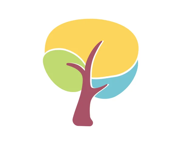 Modern fa Logo - bolyhos óvoda Tree szimbólum — Stock Vector
