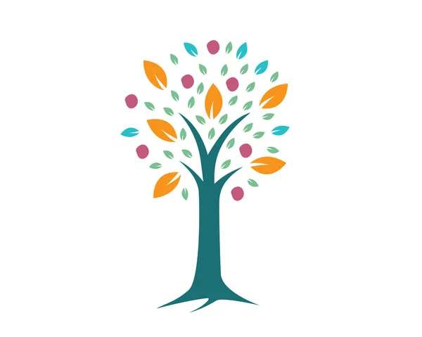Сучасний логотип дерева - організація за допомогою символу дерева — стоковий вектор