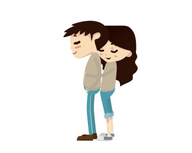 Romantik Çift illüstrasyon - iki adım arkanda olacağım