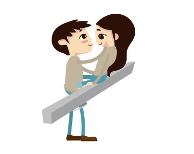 Romantik Çift illüstrasyon - Tanrıya şükür seni buldum
