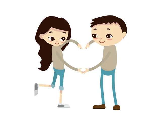 Illustration de couple romantique - Le symbole de l'amour — Image vectorielle