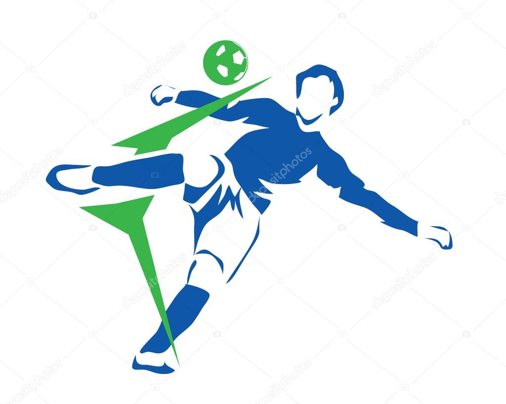 Modern Soccer Player In Action Logo