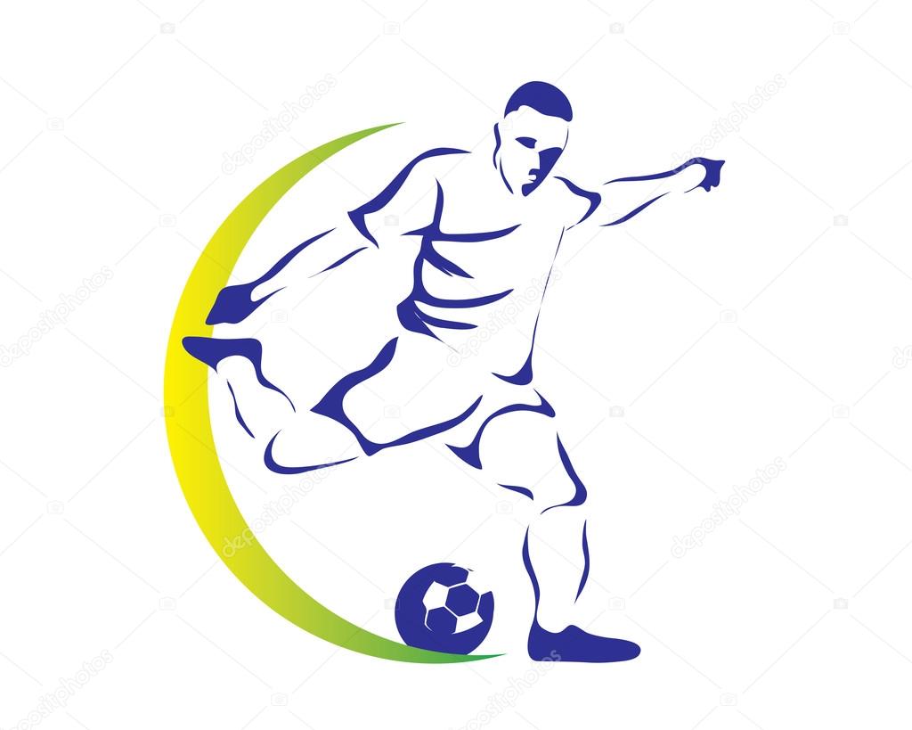 Modern Soccer Player In Action Logo