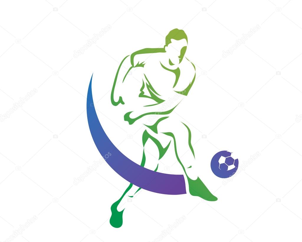 Modern Soccer Player In Action Logo
