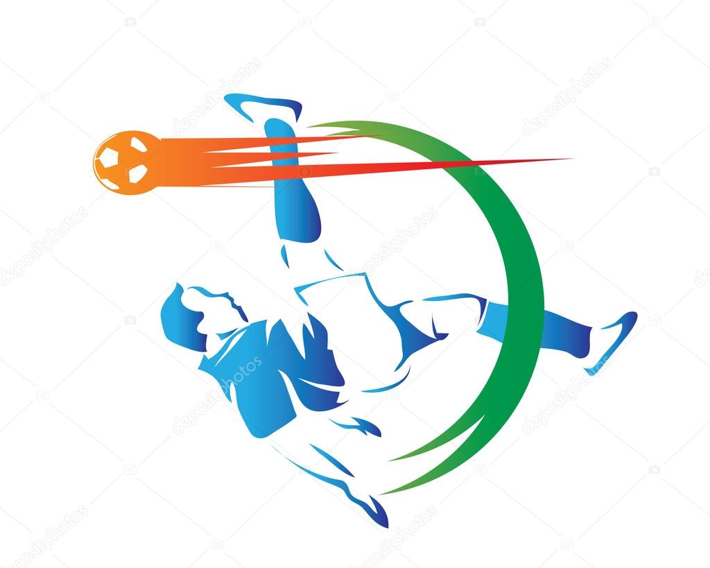 Modern Soccer Player In Action Logo