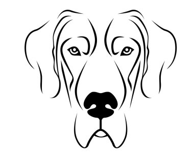 Dog Breed Line Art Logo - Great Dane