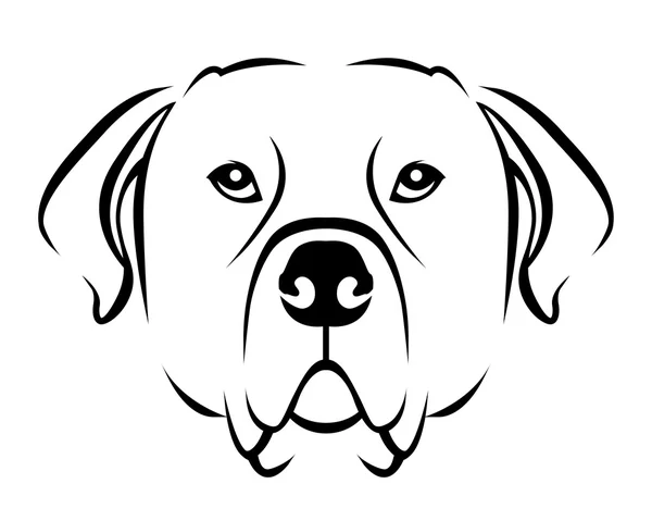 Dog Breed Line Art Logo - Rottweiler - Stok Vektor