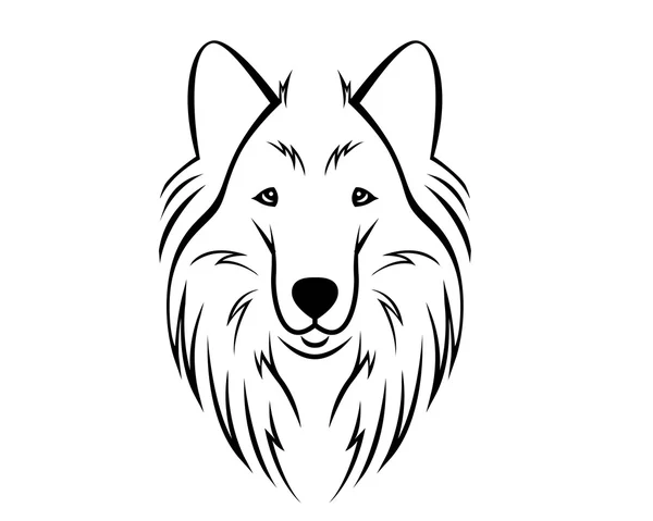 Dog Breed Line Art - Collie — стоковый вектор