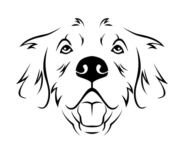 Hondenras Line Art Logo - Ggolden Retriever — Stockvector