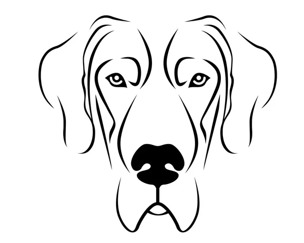 Dog Breed Line Art - Great Dane — стоковый вектор