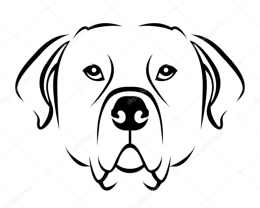 Dog Breed Line Art Logo Rottweiler — Stock Vector