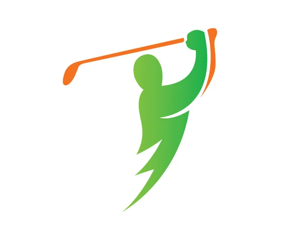 Modern Golf Logo - Green Lightning Golf — Stock Illustration Modern Golf Logo - Green Lightning Golf Stock Illustration