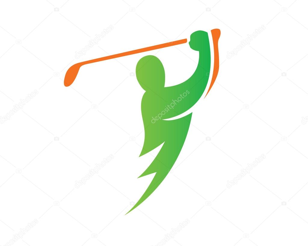 Modern Golf Logo Green Lightning Golf Stock Vector Image by
