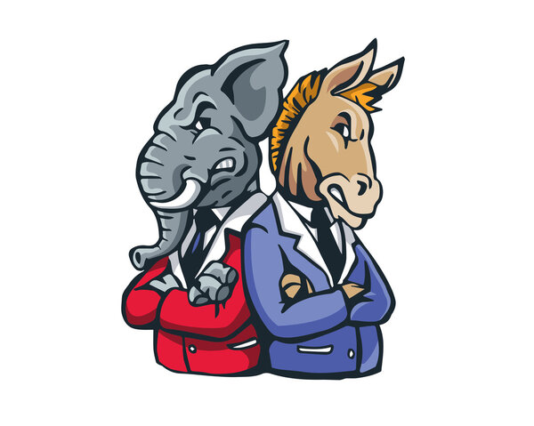 USA Democrat Vs Republican Election 2016 Cartoon - Leaders Debate Club