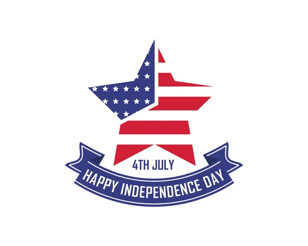 現代のアメリカ独立記念日のロゴ - 星旗リボン バッジ — ストックベクタ
