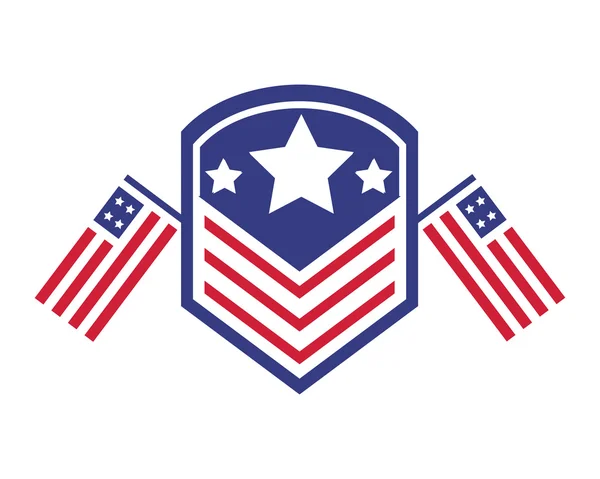 Moderna amerikanska självständighetsdagen Logo - stolt ära armén Memorial Badge — Stock vektor