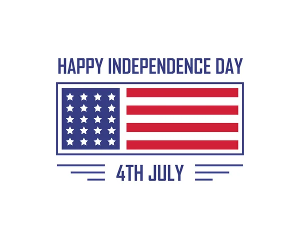 現代のアメリカ独立記念日のロゴ - クリーン フラグ ストライプ — ストックベクタ