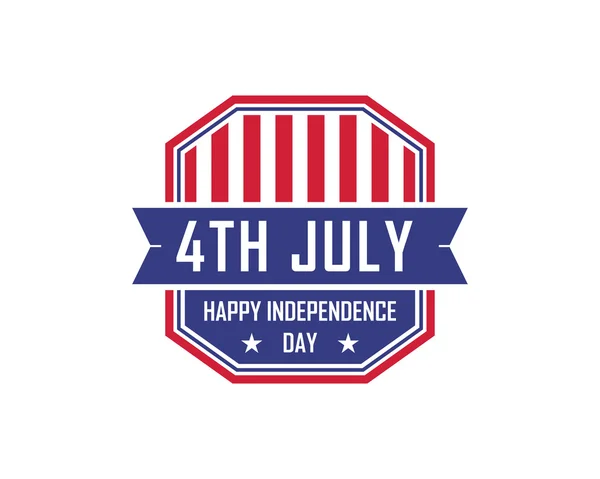 現代アメリカ独立記念日のロゴ - オクタ形状愛国シールド — ストックベクタ