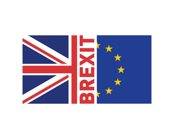 Nagy-Britannia Brexit határozat grafikus - fél Egyesült Királyság & Európai uniós zászló — Stock Vector