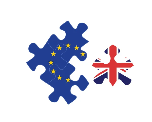 Nagy-Britannia Brexit határozat grafikus - szétesett Puzzle — Stock Vector