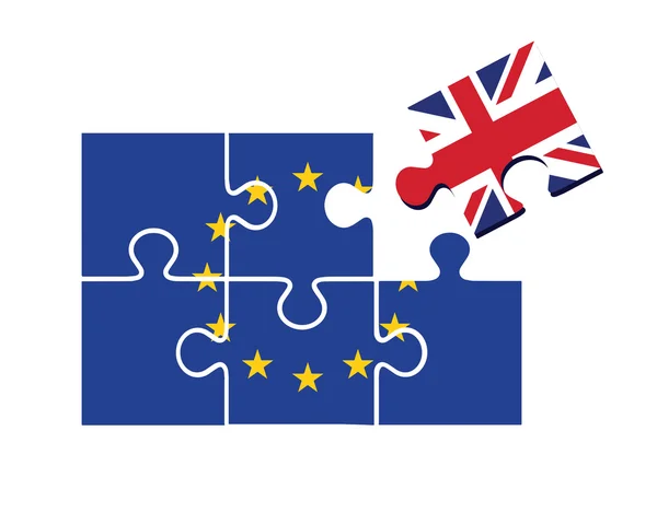 Nagy-Britannia Brexit határozat grafikus - szétesett Euro zászló Puzzle — Stock Vector